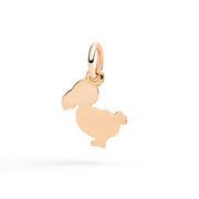 Ciondolo Dodo Junior DoDo in oro rosa 9K, charm semplice e raffinato su cordino nero.